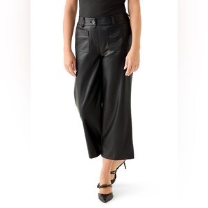 NWT Crown & Ivy Women's Petite Leather Cropped Pants- Petite Small